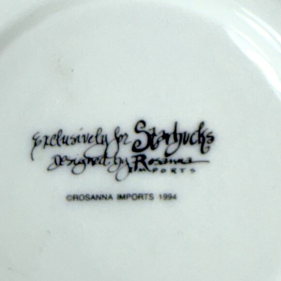VNTG 1994 Starbucks Rosanna Imports Ceramic Espresso Cup & Saucer Cherub Design - Picture 7 of 15